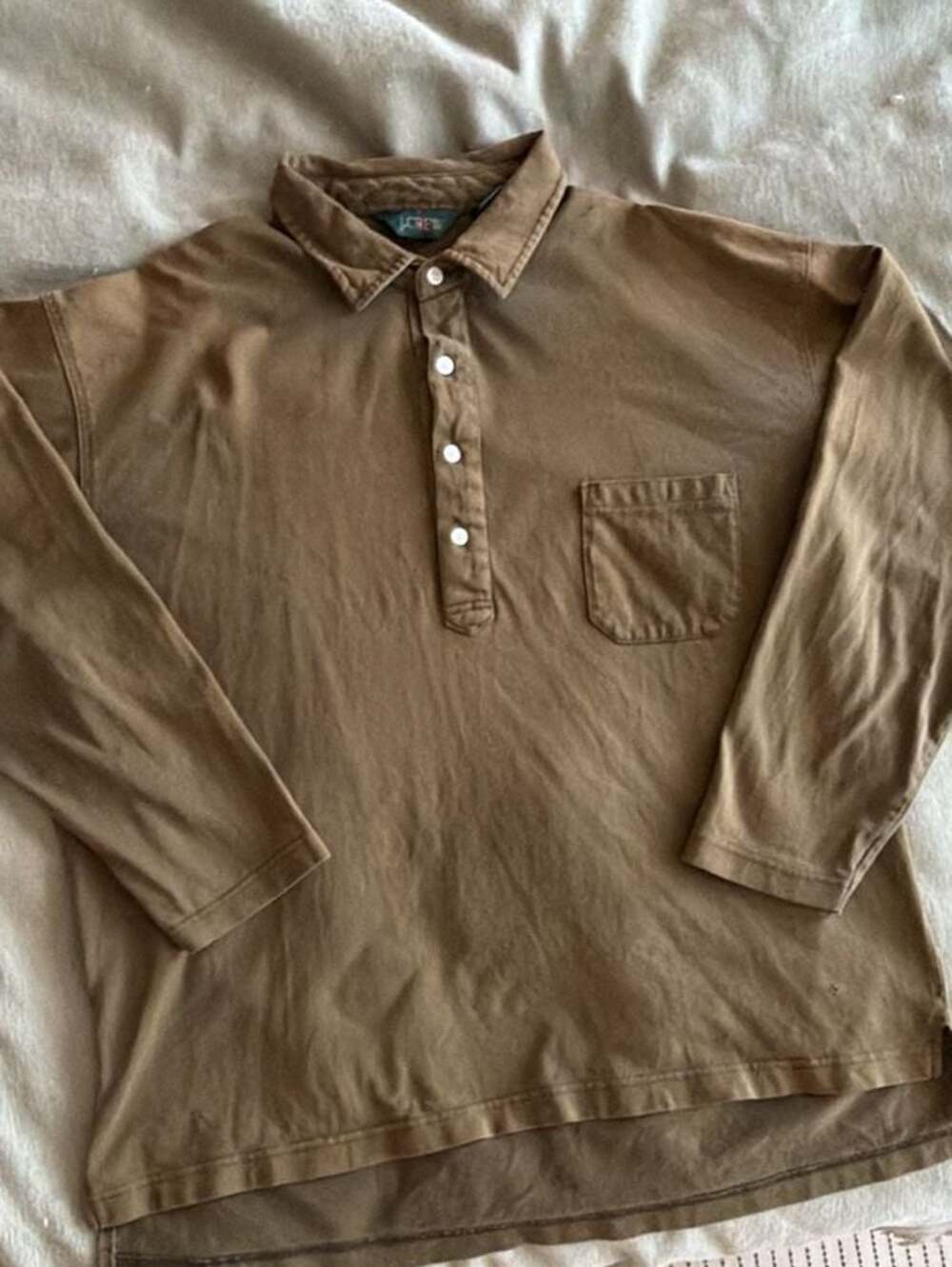 J.Crew Men's Long Sleeve Cotton Popover Shirt with Pocket
